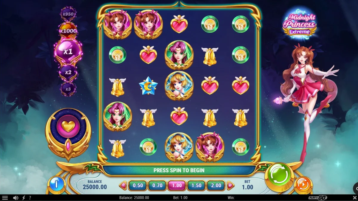 Midnight Princess Extreme slot dengan tema anime dan putri pejuang